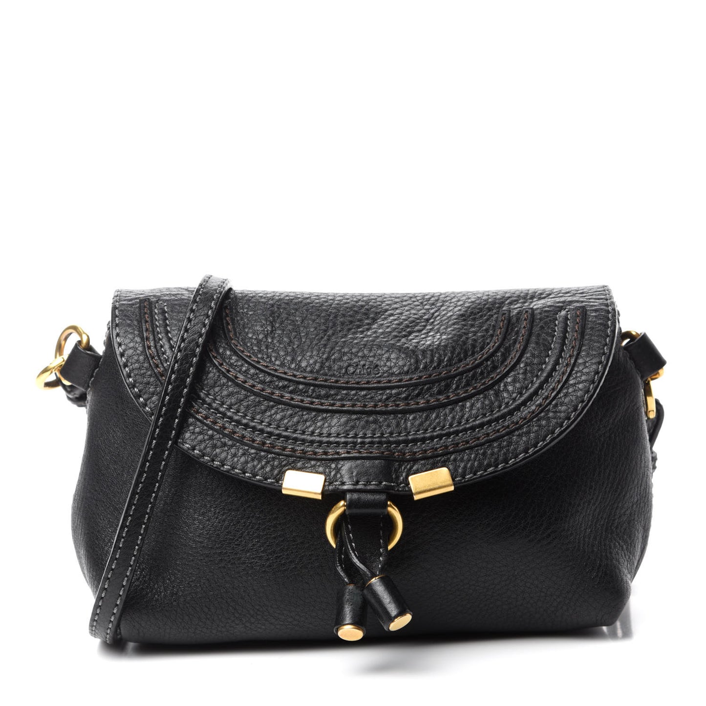 Calfskin Marcie Pochette Crossbody Bag Black