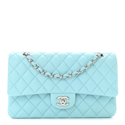 Chanel Lambskin Quilted Medium Double Flap Light Blue 1 of 11