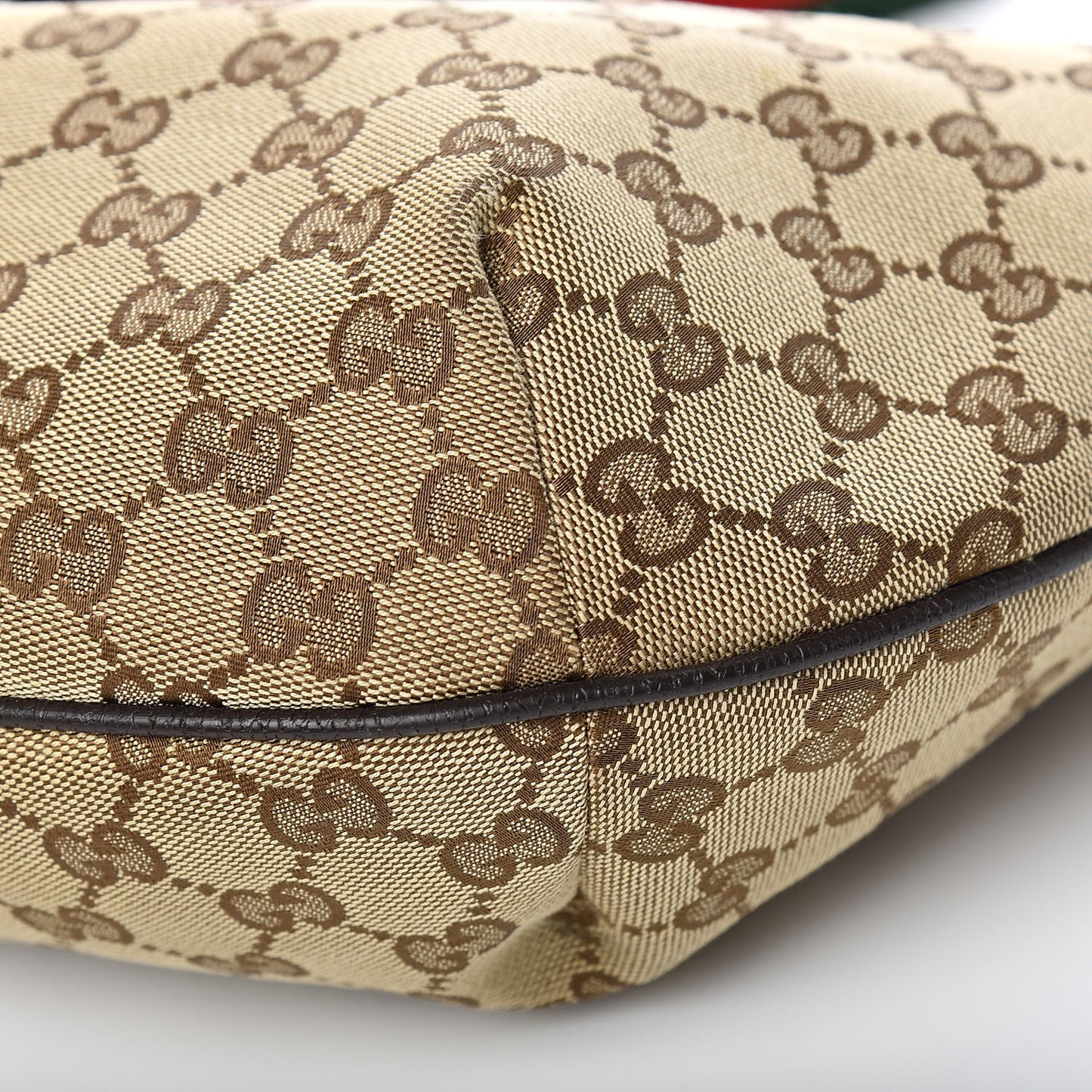Monogram Web Medium Half Moon Hobo Dark Brown