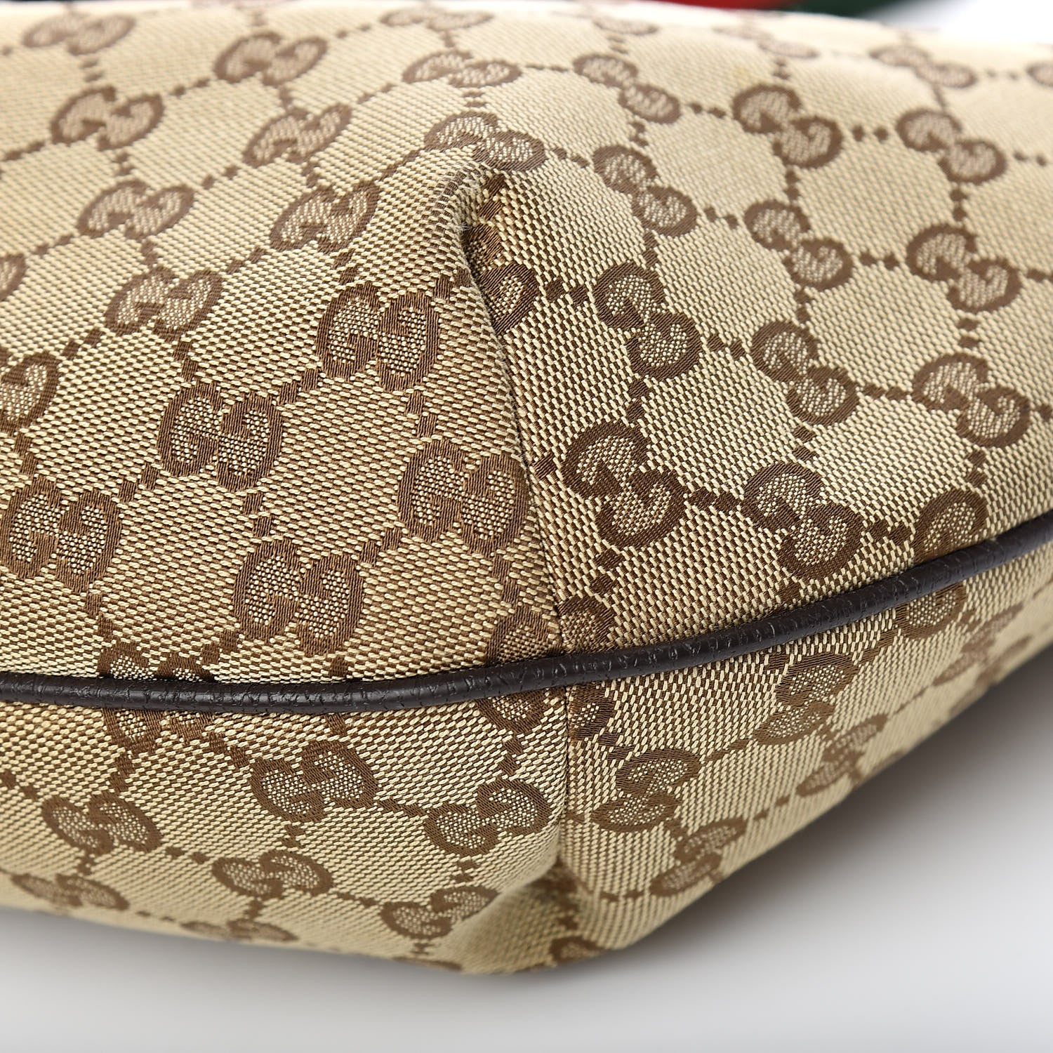 Gucci Monogram Web Medium Half Moon Hobo Dark Brown 10 of 11
