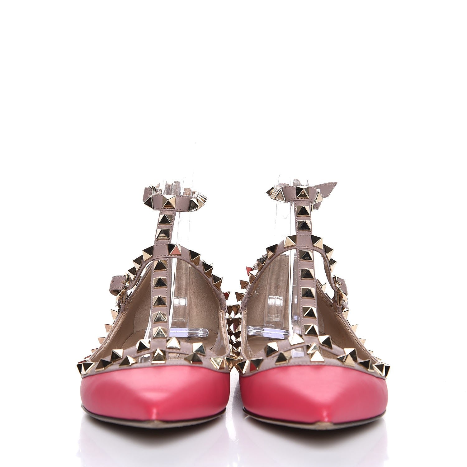 Valentino Garavani Nappa Rockstud Cage Ballerina Flats 36 Fuchsia Poudre 2 of 15
