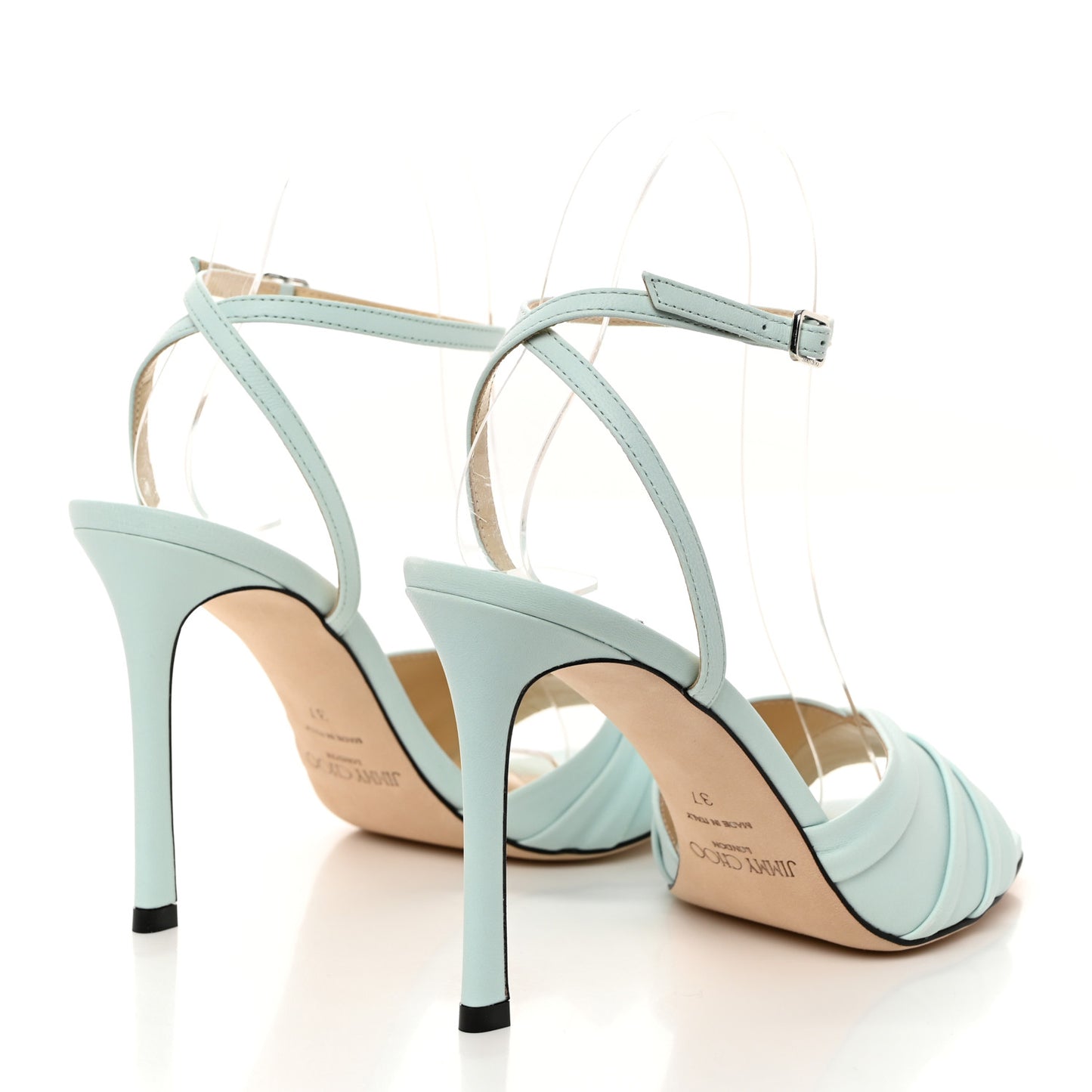 Luxe Nappa Basil 95 Sandals 37 Powder Blue
