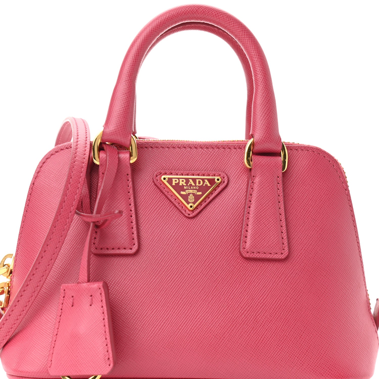 Prada Saffiano Lux Mini Promenade Tote Peonia 6 of 8