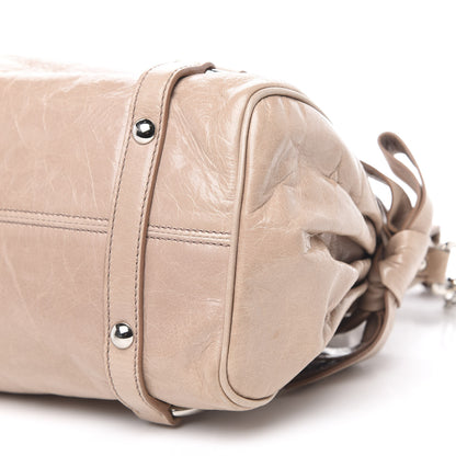 Miu Miu Vitello Lux Mini Bow Bag Cammeo 10 of 12