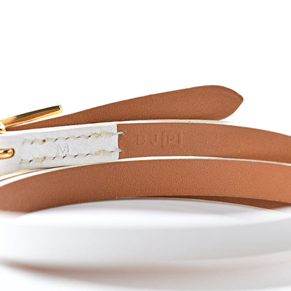 Hermes Epsom Hapi 3 MM Triple Tour Wrap Bracelet M White 5 of 6