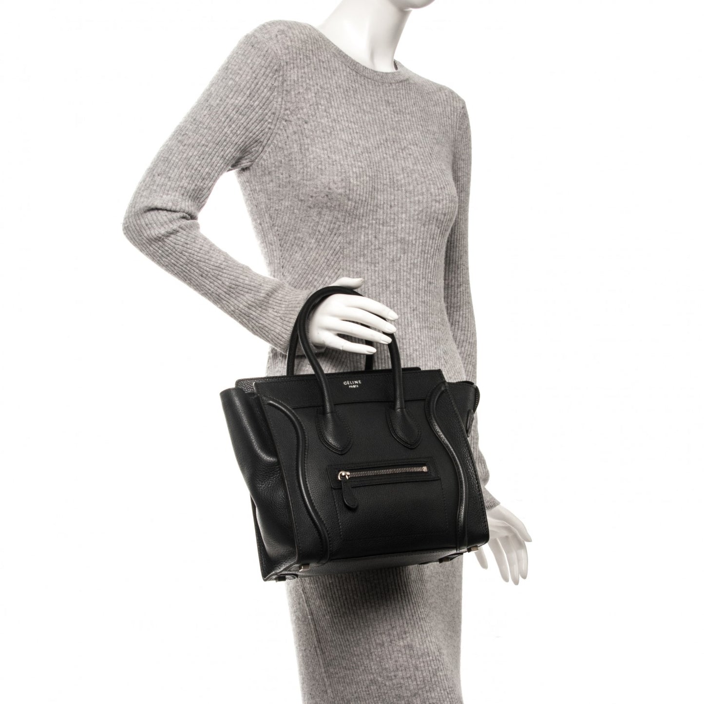 Drummed Calfskin Micro Luggage Black