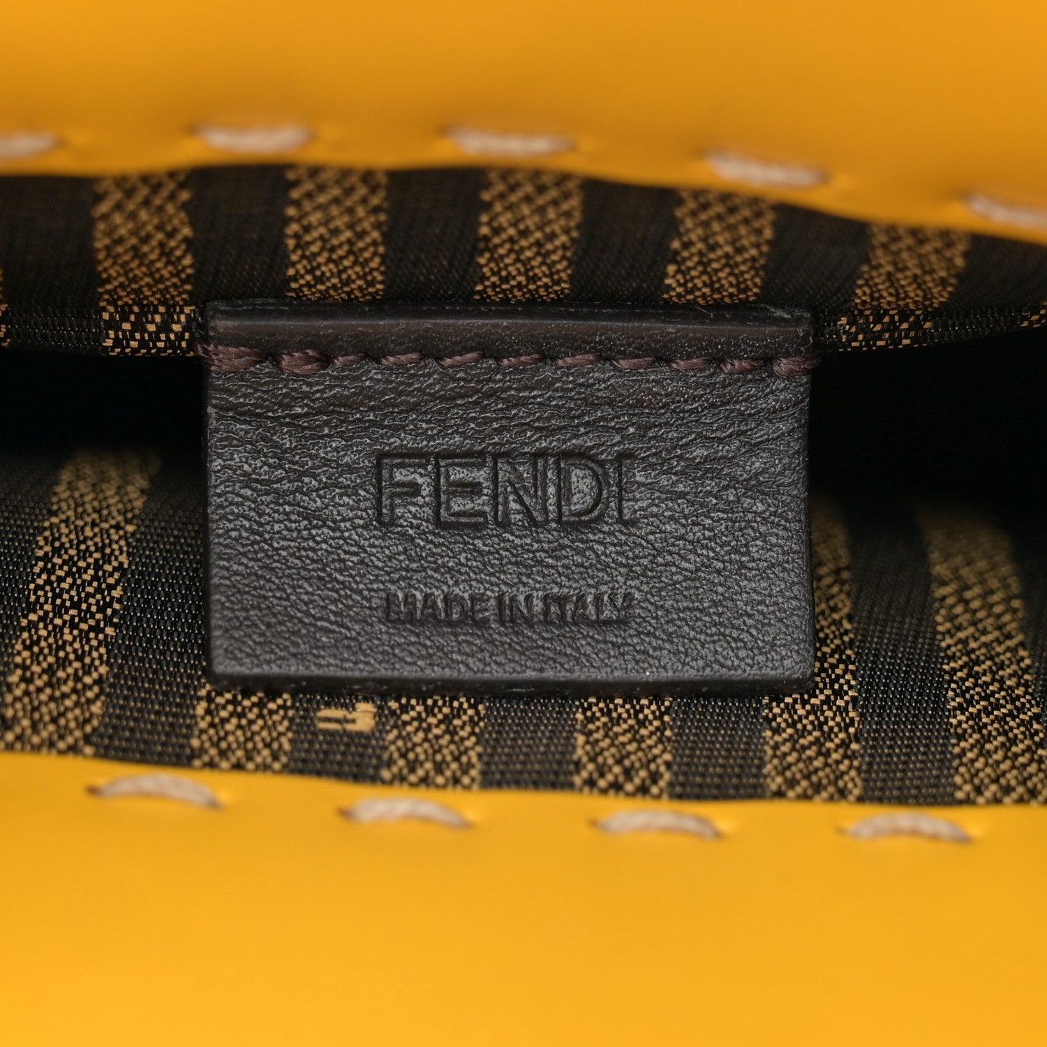 Fendi Vitello King Plexiglass Logo Embossed Mini Fendi Sunshine Shopper Tote Mimosa 6 of 12