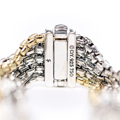 David Yurman Sterling Silver 18K Yellow Gold Six-Row Box Chain Bracelet 3 of 3