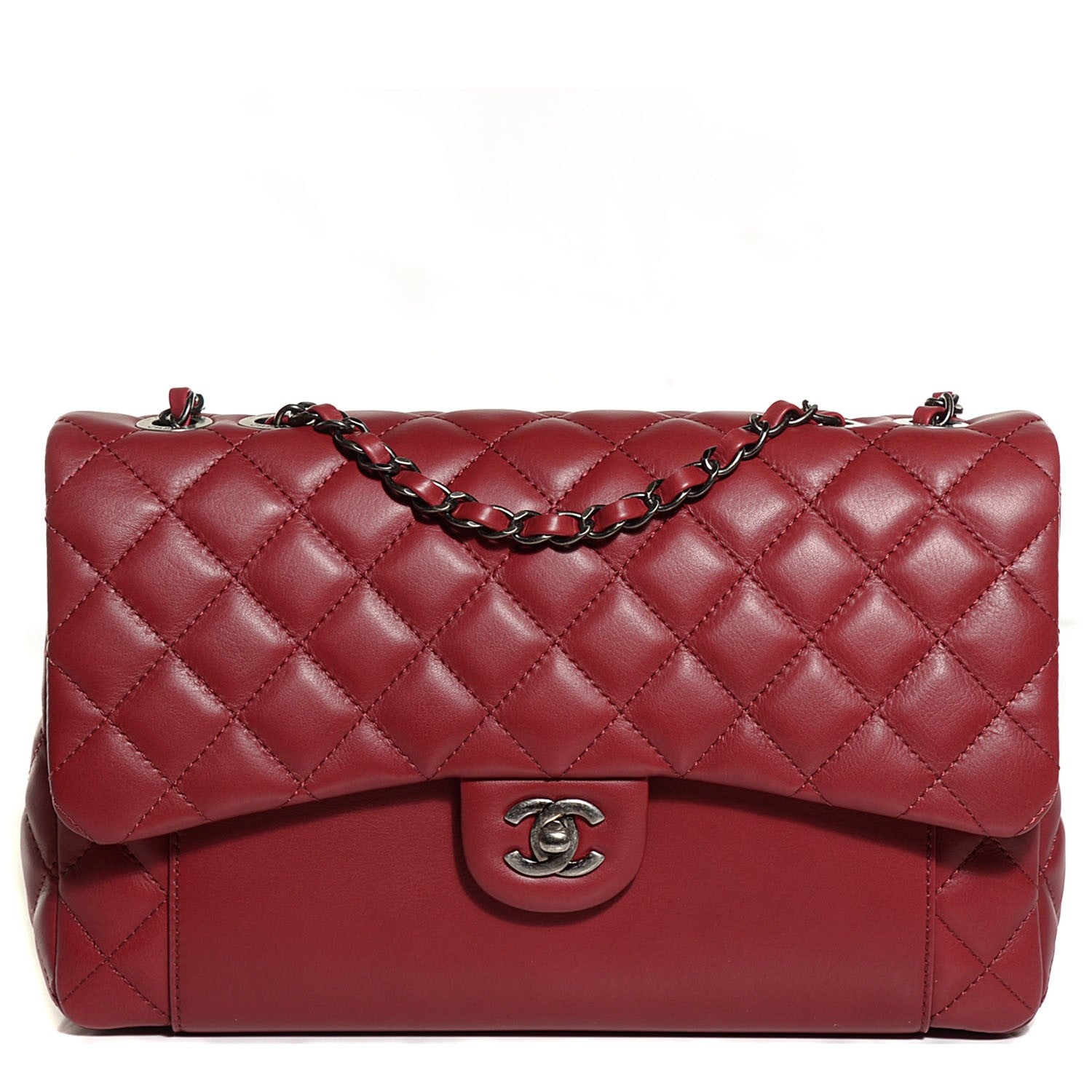 Chanel Calfskin Quilted Large Double Touch Flap Red 10 of 18