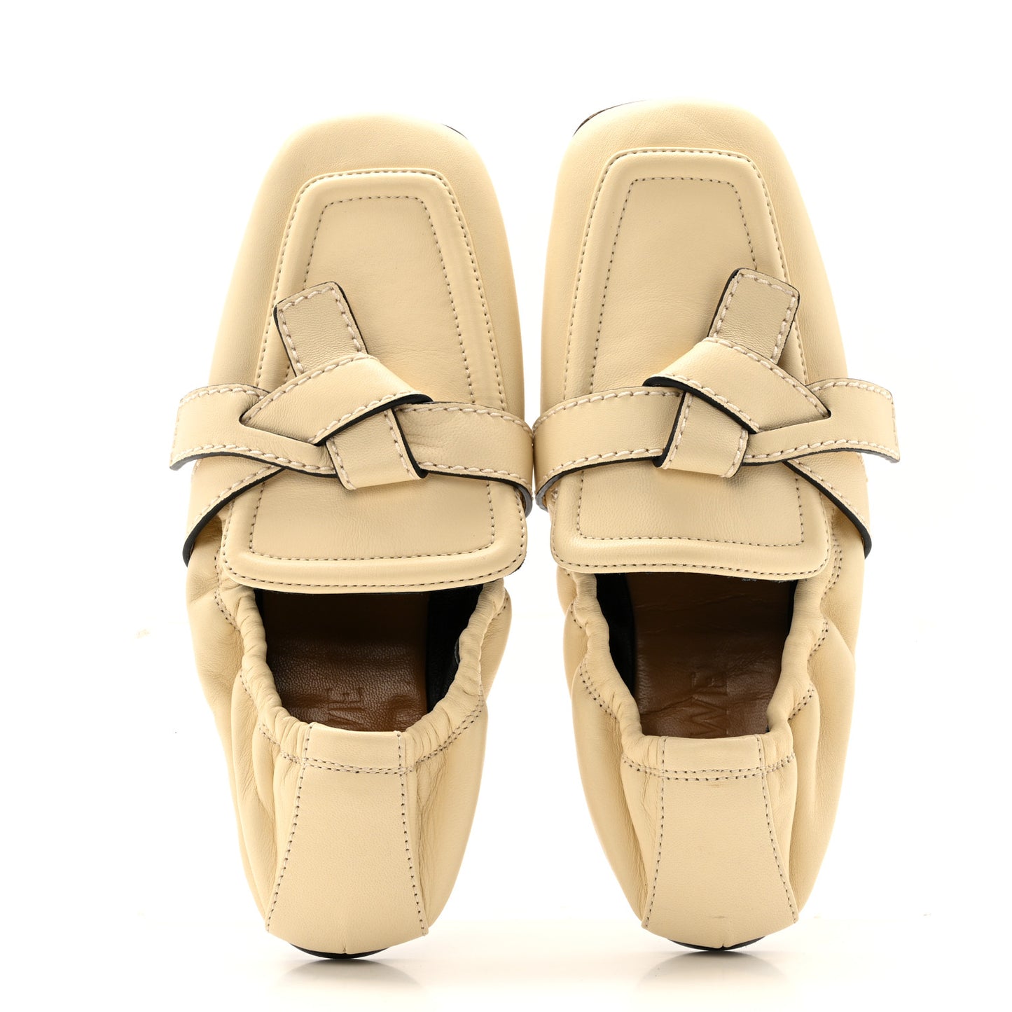 Lambskin Gate Loafers 36 Milk