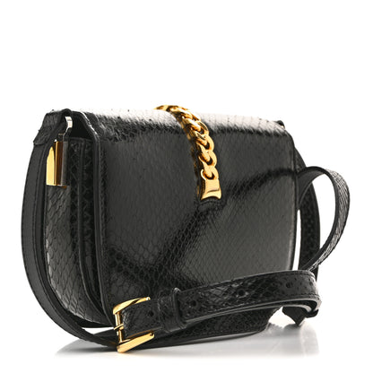 Gucci Snakeskin Mini Sylvie 1969 Messenger Bag Black 3 of 16