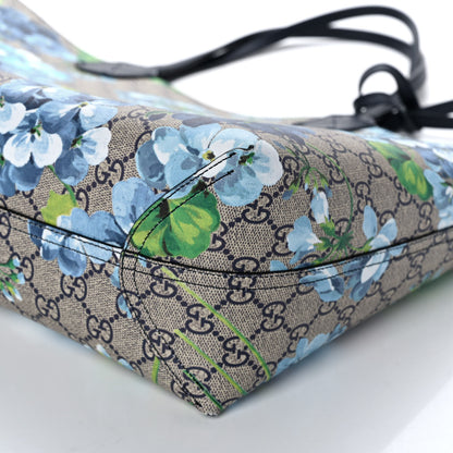 Gucci GG Supreme Monogram Blooms Medium Reversible Tote Beige Blue Navy 11 of 13