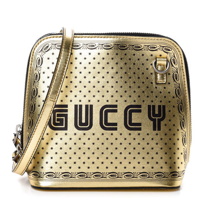 Gucci X SEGA Calfskin GUCCY Stars Mini Dome Shoulder Bag Gold 1 of 10