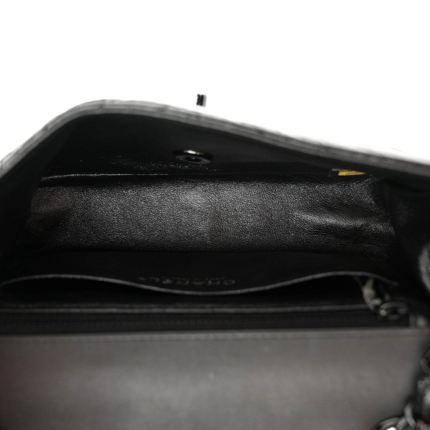 Chanel Patent Metallic Crumpled Calfskin Chevron Quilted Mini Rectangular Flap So Black 5 of 12