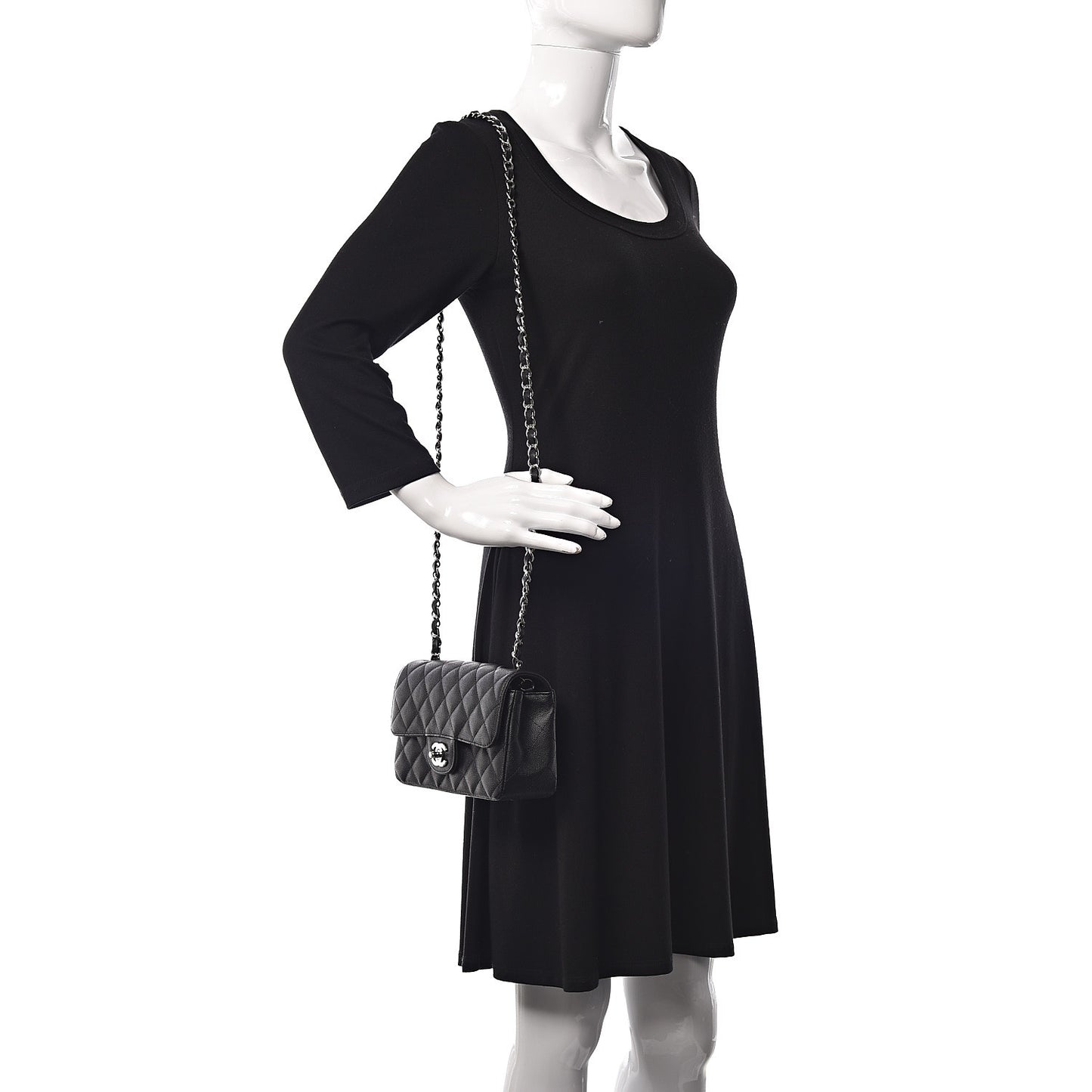 Caviar Quilted Mini Rectangular Flap Black