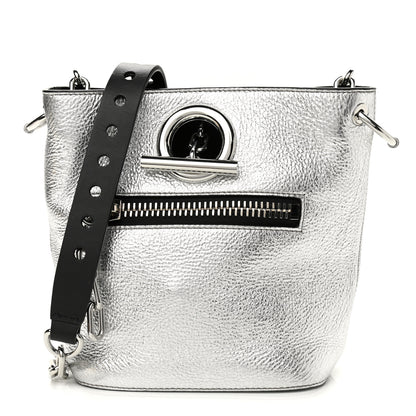 Alexander Wang Metallic Pebbled Calfskin Riot Bucket Bag Silver 1 of 10