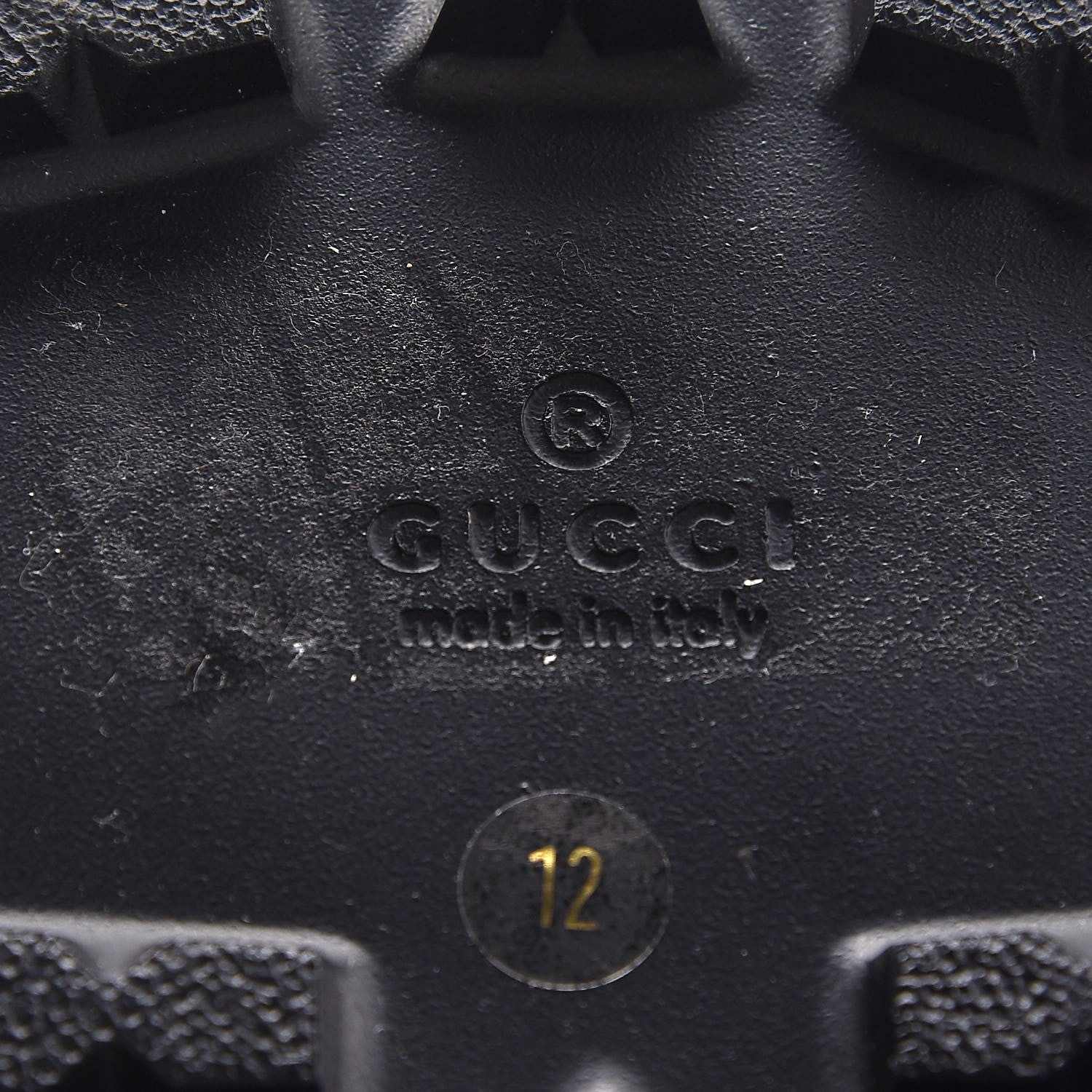 Gucci Calfskin Double Web Mens Rimini Lug Sole Sandals 12 Black 6 of 8