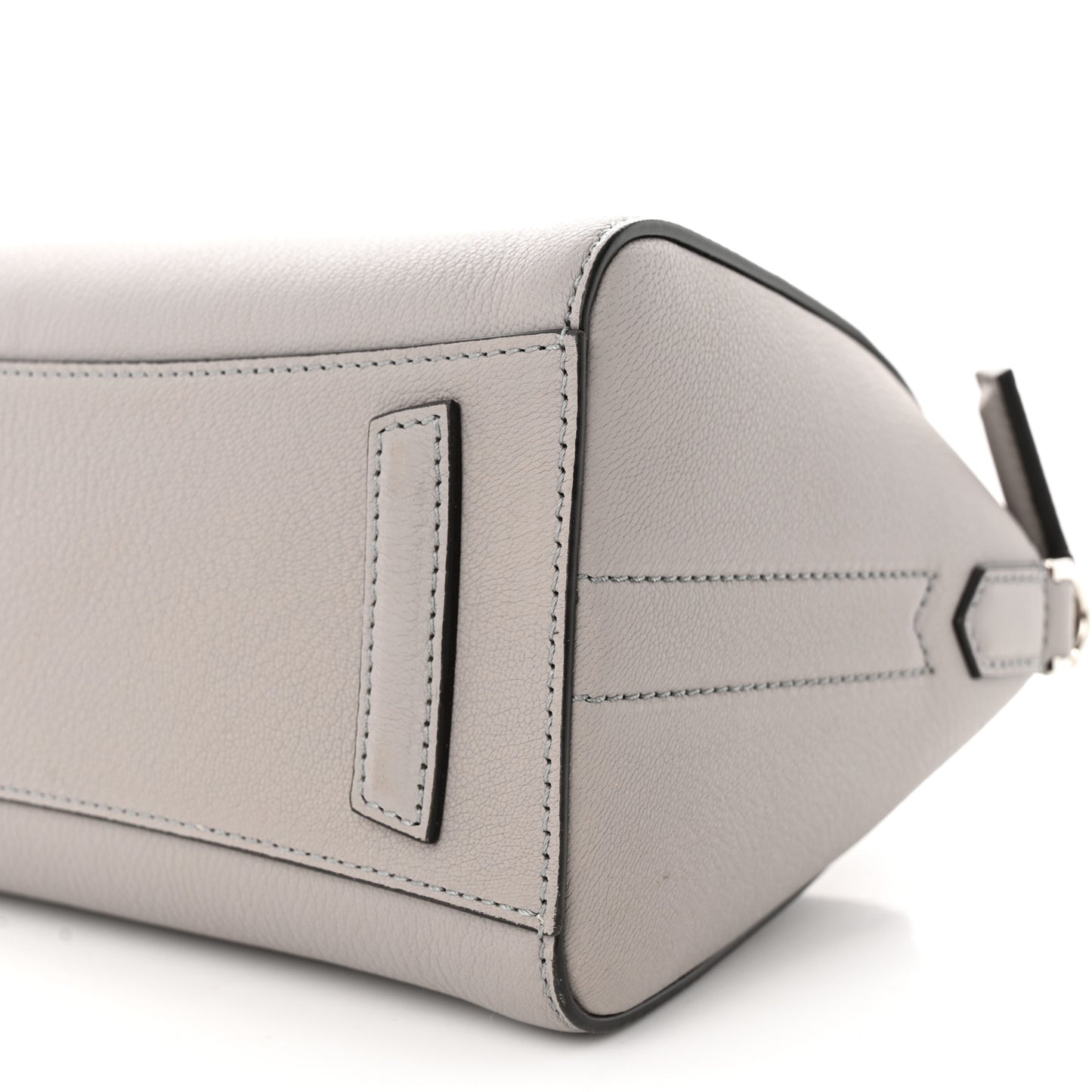 Sugar Goatskin Mini Antigona Pearl Grey