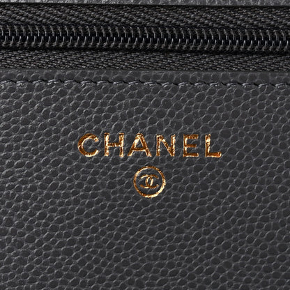 Chanel Caviar Quilted Wallet on Chain WOC Grey 5 of 11