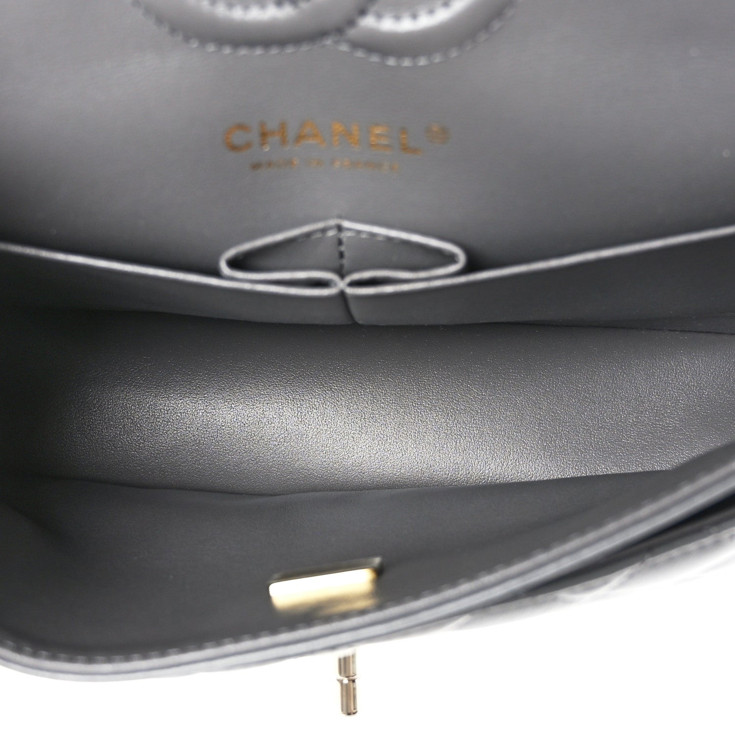 Chanel Lambskin Quilted Small Double Flap Grey 5 of 9