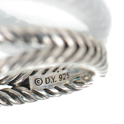 David Yurman Sterling Silver Diamond 7mm Petite Albion Pave Ring 50 5.5 4 of 5