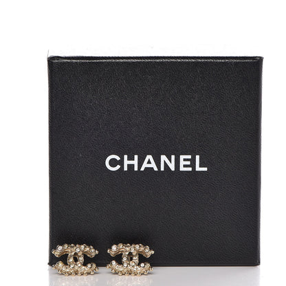 Chanel Crystal CC Earrings Gold 5 of 5
