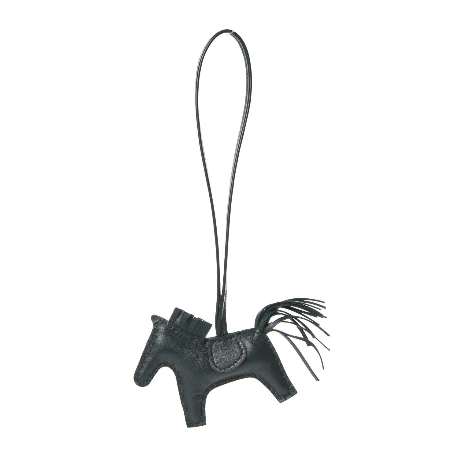 Hermes Milo Lambskin Grigri Rodeo Horse Bag Charm PM Vert Cypress 1 of 5