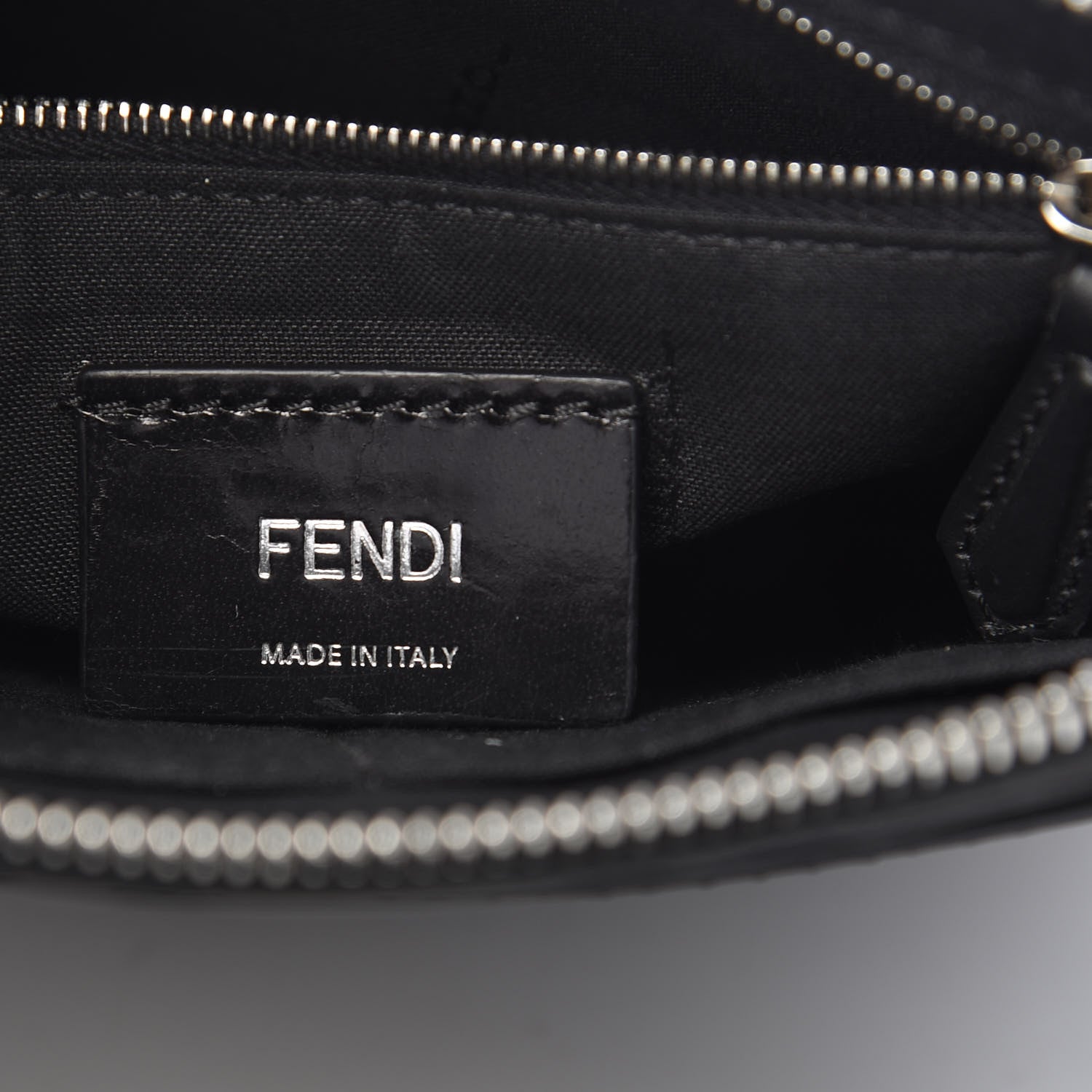 Fendi Vitello Century Bi-Color FF 1974 Embossed Messenger Maya Black 6 of 11