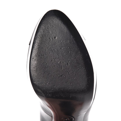 Chanel Lambskin Patent Cap Toe CC Pumps 37 Black 10 of 11