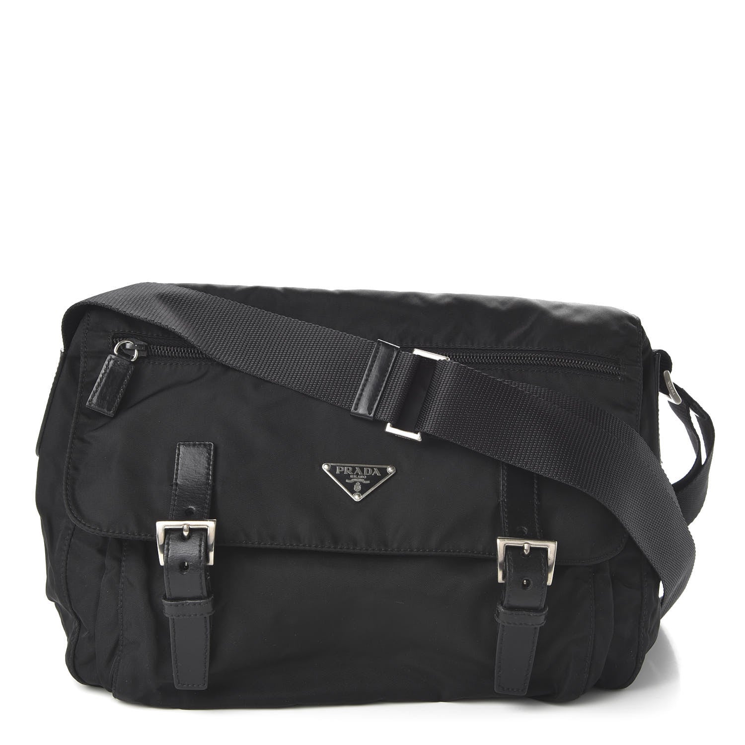 Prada Nylon Vela Messenger Bag Black 1 of 9