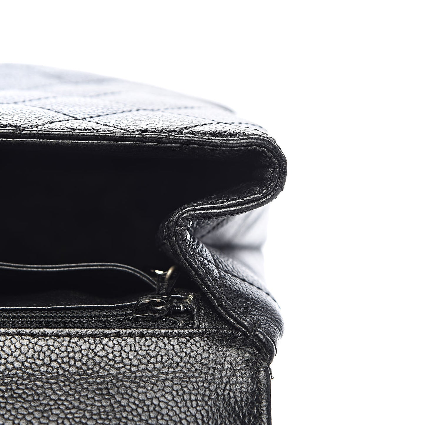 Caviar Quilted Jumbo Kelly Flap Black