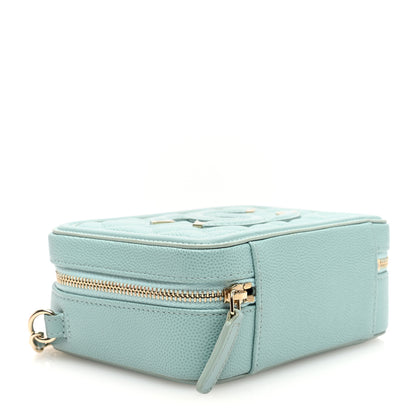 Chanel Caviar Quilted Filigree Vanity Clutch With Chain Light Blue 4 of 10