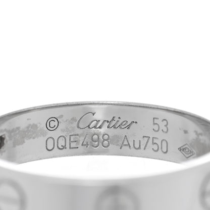 Cartier 18K White Gold Diamond 4mm LOVE Wedding Band Ring 53 6.5 4 of 5