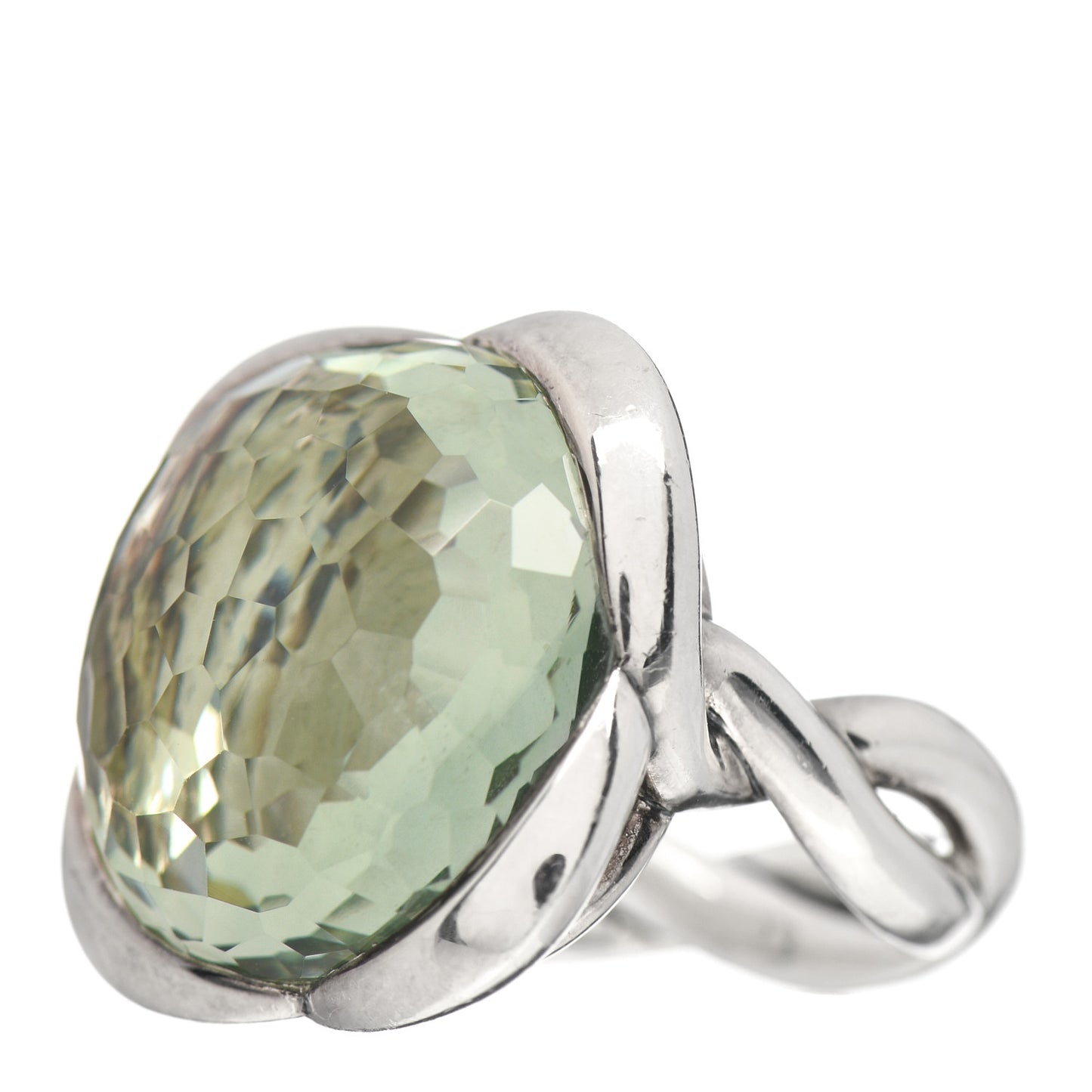 Sterling Silver Prasiolite 20mm Continuance Ring 52 6