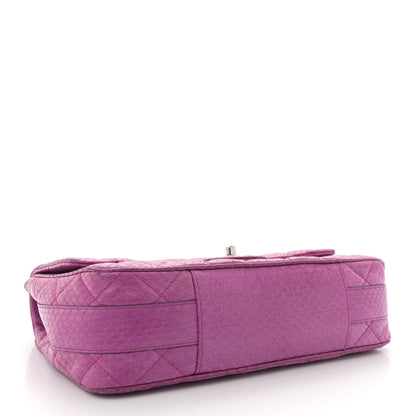 Chanel Elaphe Snakeskin Quilted Jumbo Easy Carry Flap Purple 4 of 13