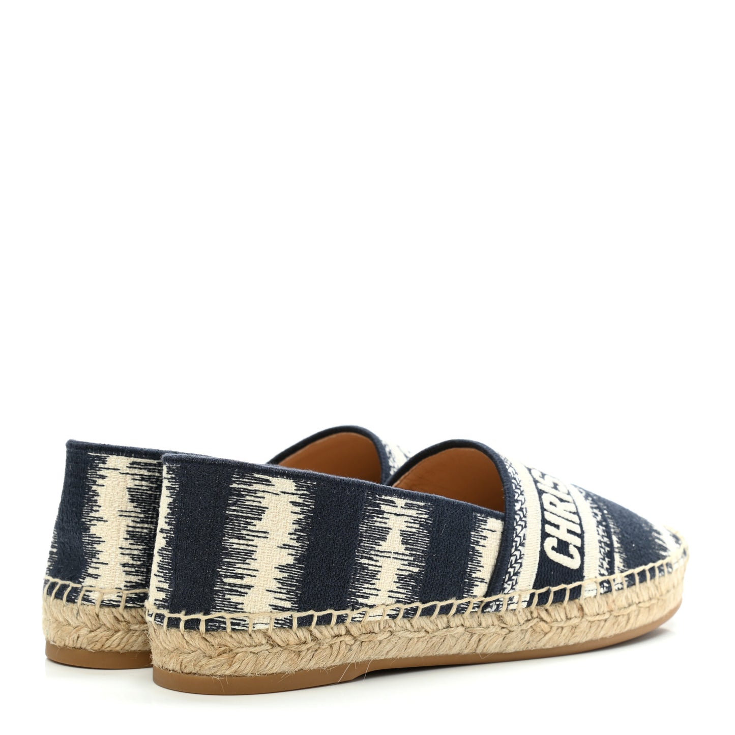 Cotton D-Stripes Embroidered Granville 15mm Espadrilles 35.5 Deep Blue