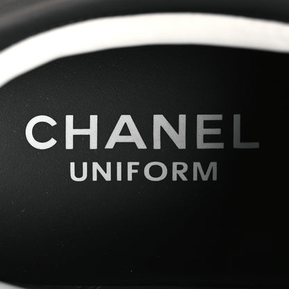 Chanel Calfskin CC Womens Uniform Sneakers 41 Black 9 of 11