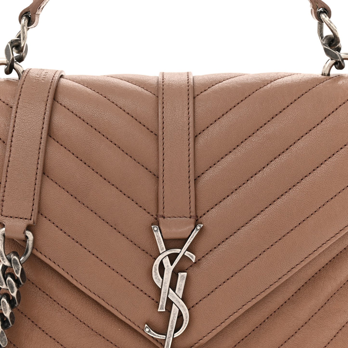 Sheepskin Matelasse Chevron Monogram Medium College Bag Fard