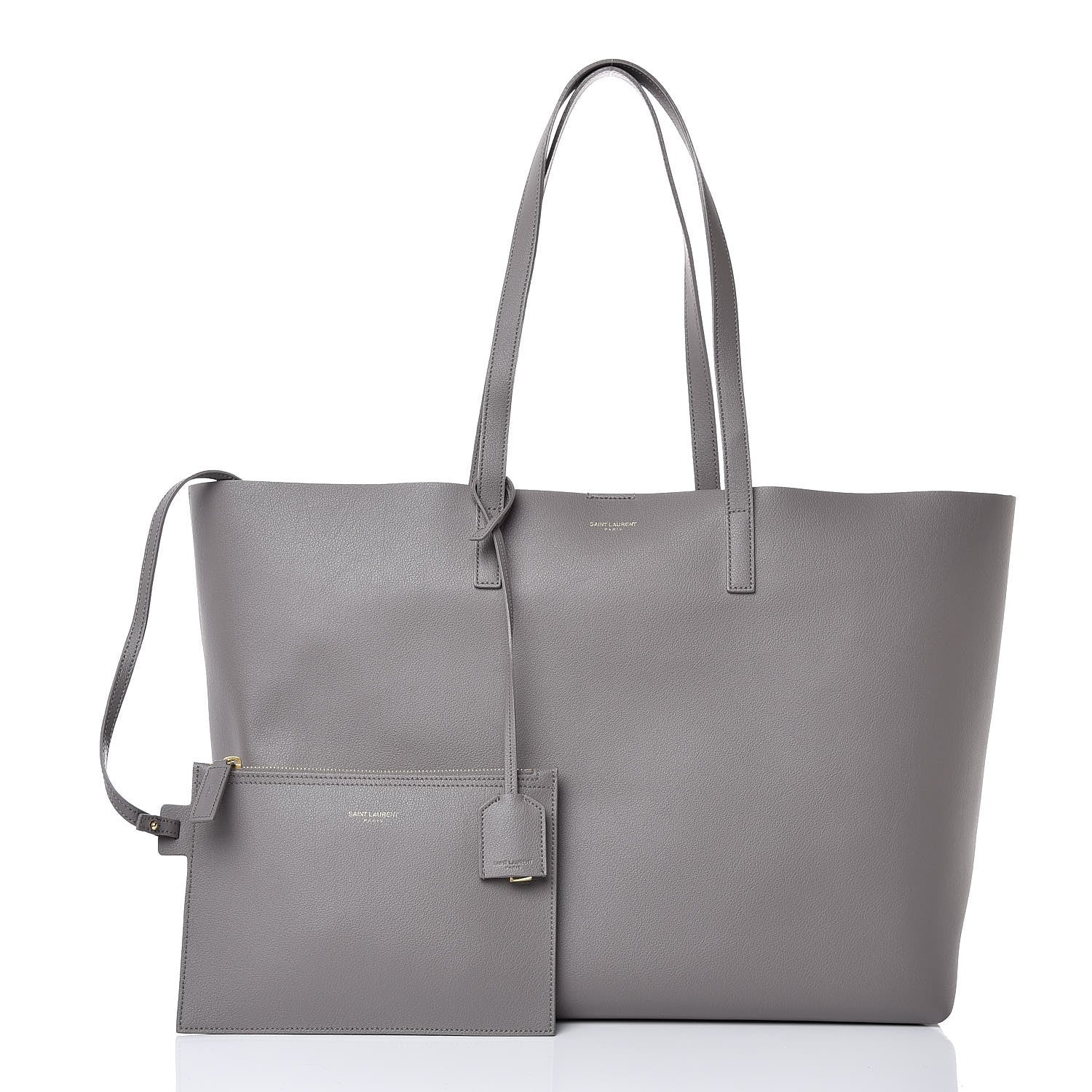 Saint Laurent Calfskin Large Shopping Tote Coal 3 of 11