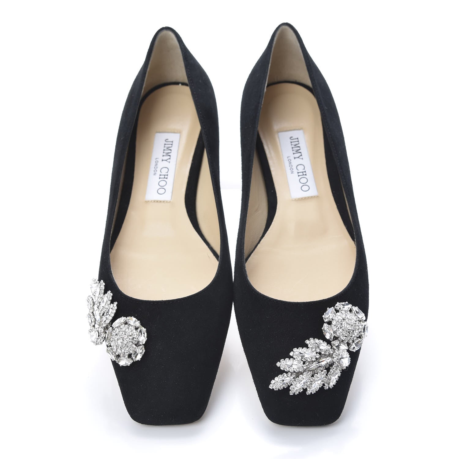 Jimmy Choo Suede Crystal Mirele Ballet Flat 37 Black 5 of 12
