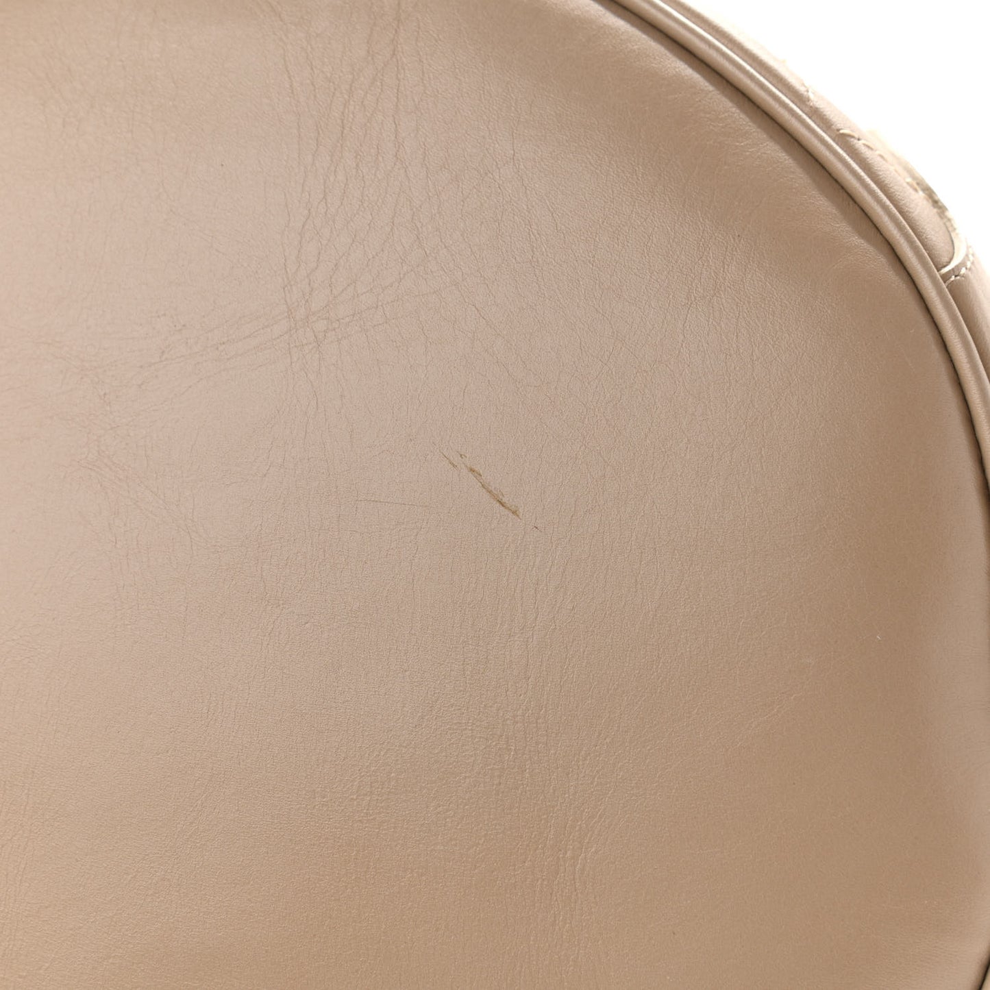 Calfskin Quilted Bucket Shoulder Bag Beige