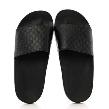 Gucci Microguccissima Slide Sandals 36 Black 2 of 10