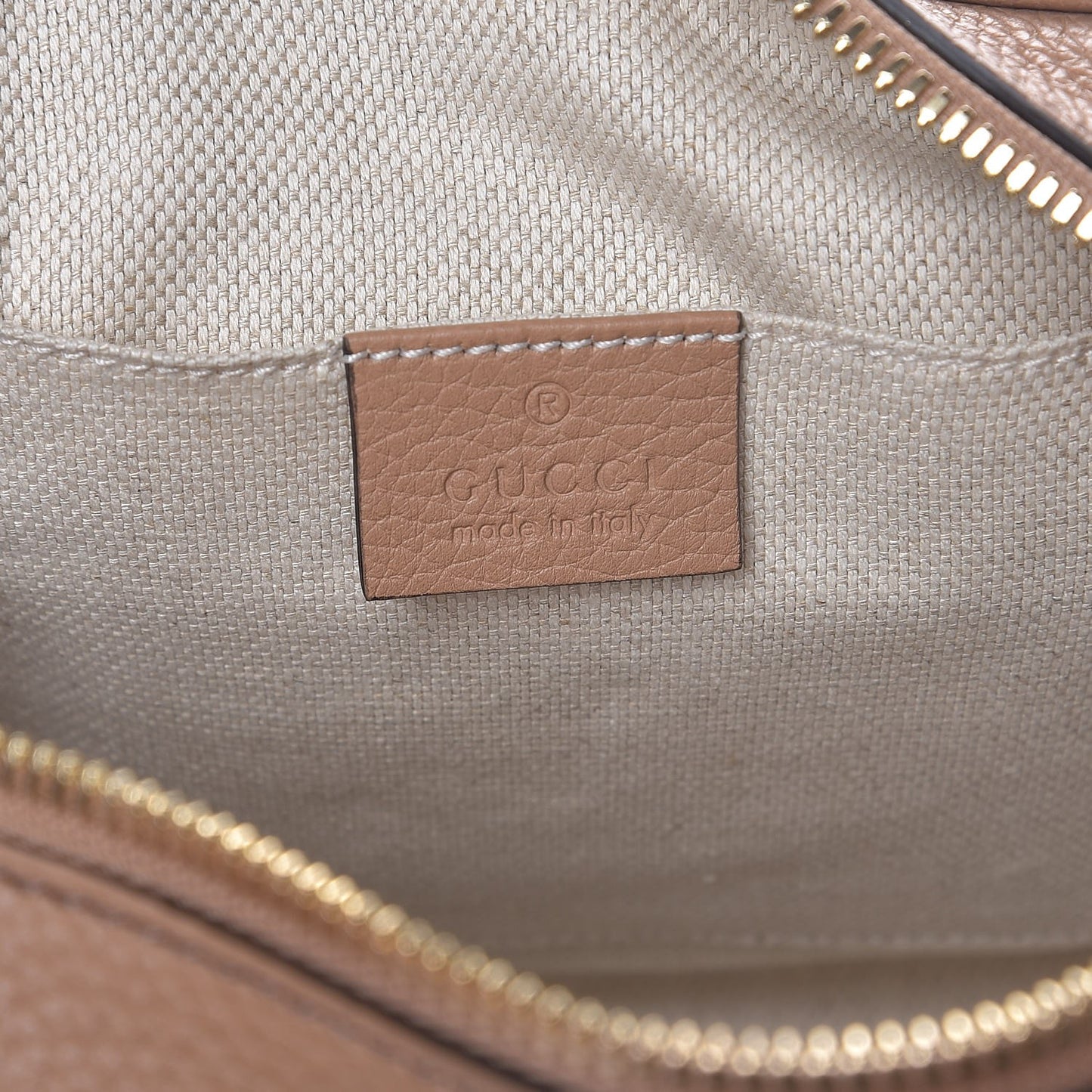 Pebbled Calfskin Small Soho Disco Bag Camelia