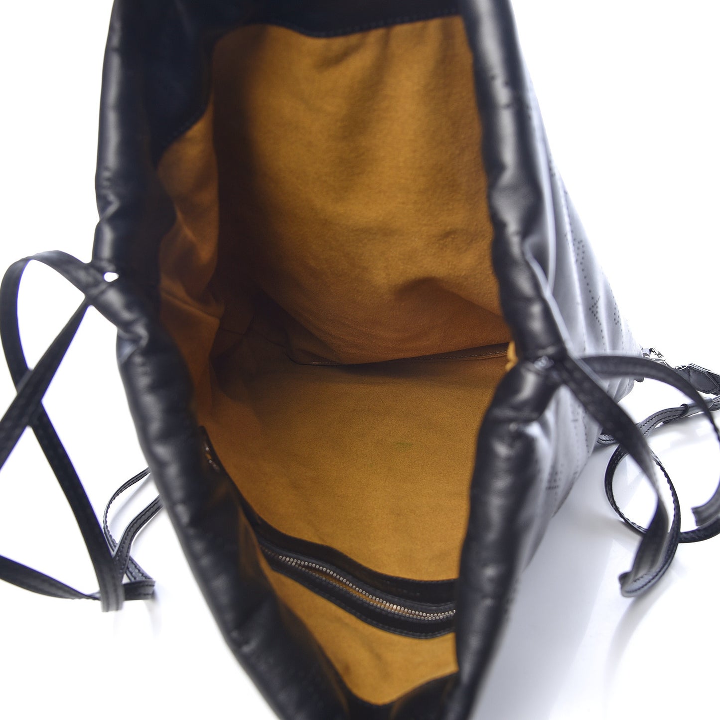 Eco Alter Nappa Perforated Logo Drawstring Backpack Black