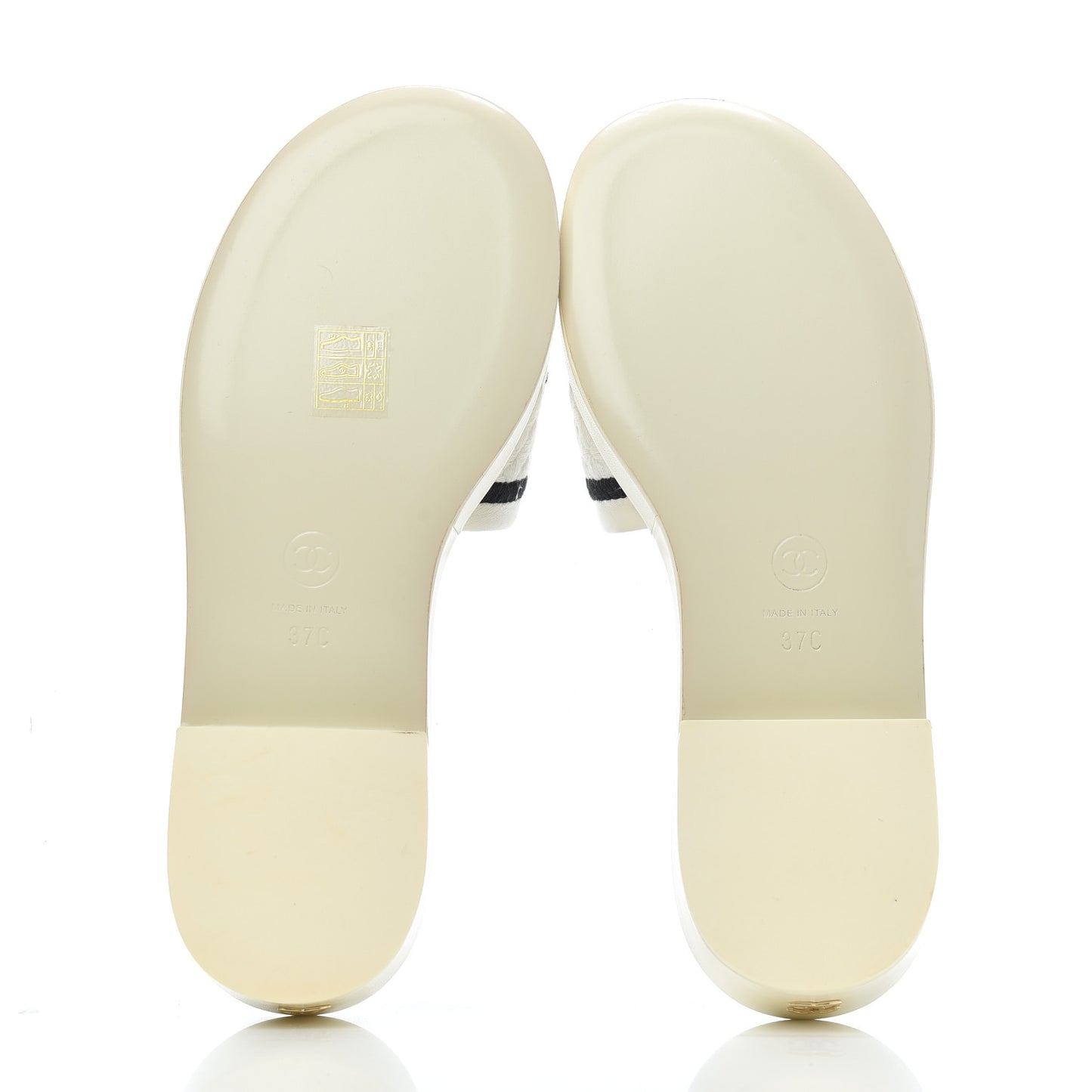 Lambskin Embroidered Logo Mules 37 Ivory Black
