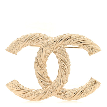 Chanel Twisted CC Brooch Light Gold 1 of 3