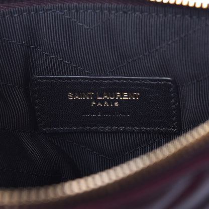 Saint Laurent Calfskin Matelasse Chevron Monogram A5 Wristlet Bordeaux 6 of 10