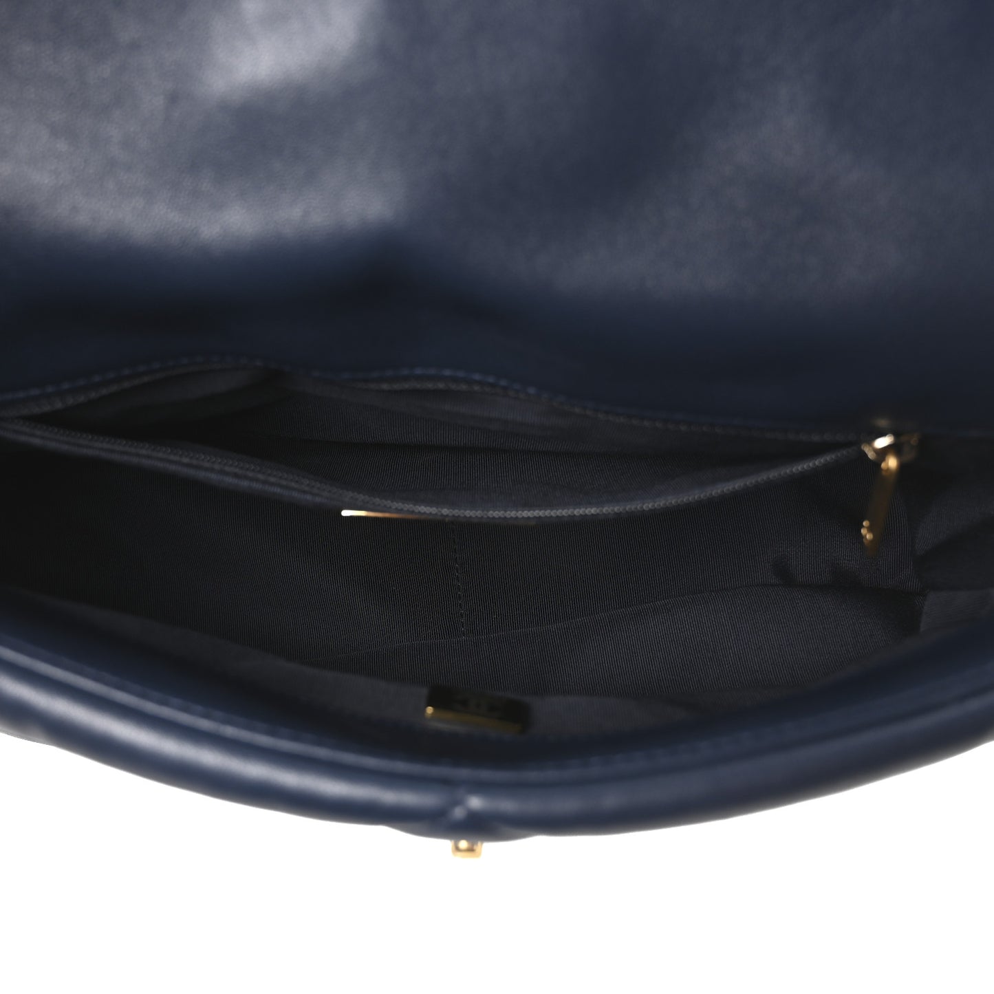 Lambskin Quilted Large Chanel 19 Flap Dark Blue
