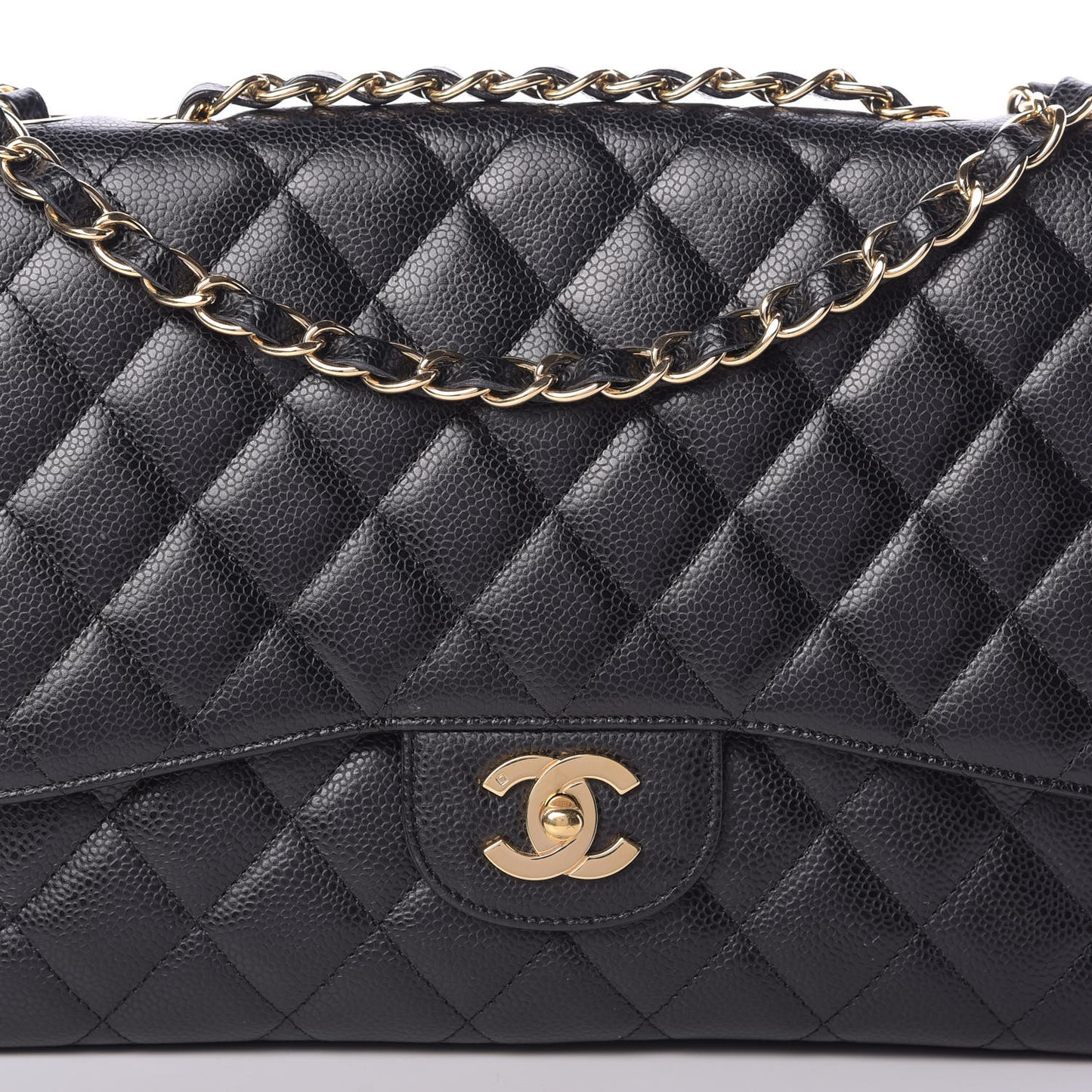 Caviar Quilted Jumbo Single Flap Black