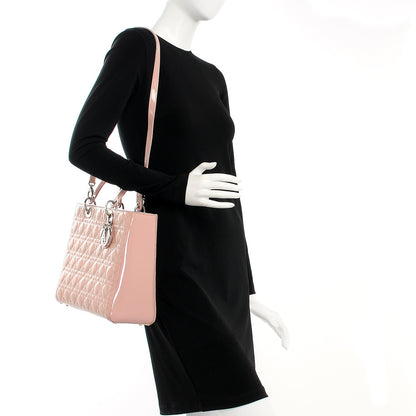Christian Dior Patent Cannage Large Lady Dior Light Pink 2 of 11